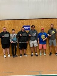 Broad River St. Patrick's Tournament 4.0+ Mens Doubles - GOLD Gabe & Rick Falls, SILVER Jeremy Simpson & Gage Earwood, BRONZE Sam Picklesimer & Jason Drum